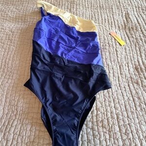 Summersalt Sidestroke Swimsuit in Navy, Royal Blue & Cream/ 10 NWT